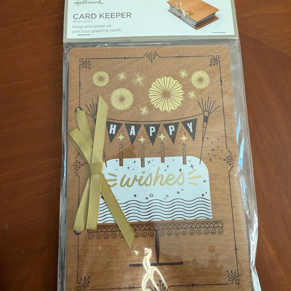 Hallmark Card Keeper with Gold and Tan Accents